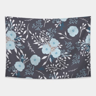 Navy Blue Garden Tapestry