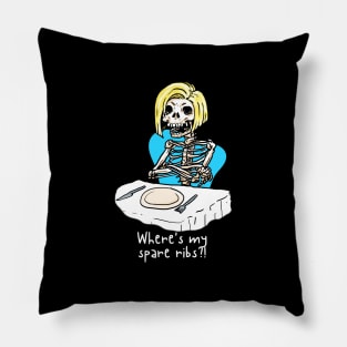 spare ribs skeleton funny Pillow