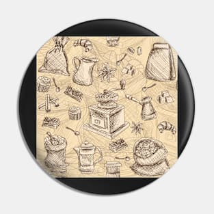 coffee pattern Pin