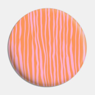 Vertical retro wavy lines - orange Pin