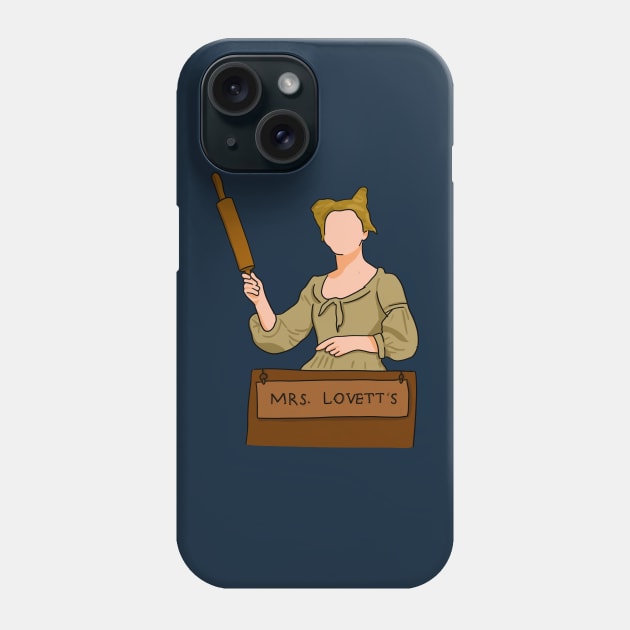 Mrs. Lovett With Rolling Pin (Sweeney Todd) Phone Case by byebyesally