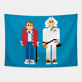 gotta get back in time 1980 pixelated characters Tapestry