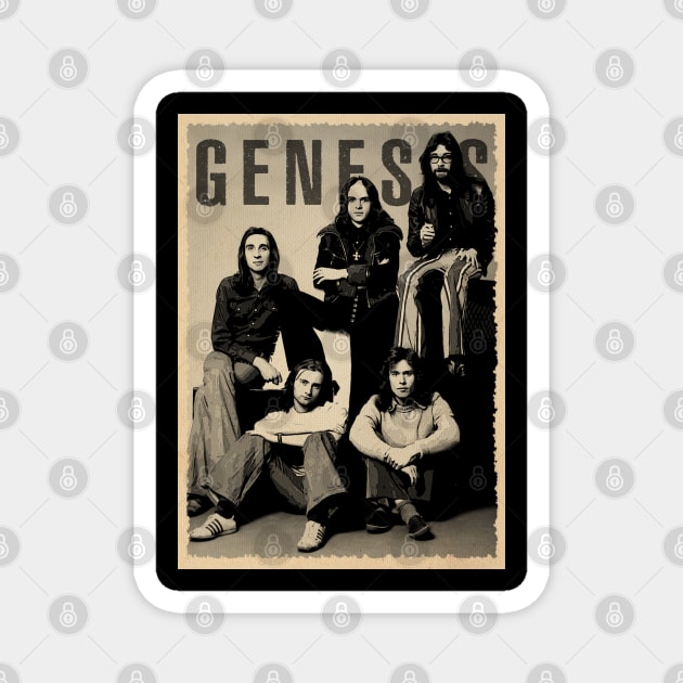 Genesis Rock Legends - Pay Tribute on Your Classic Band T-Shirt Magnet by Silly Picture