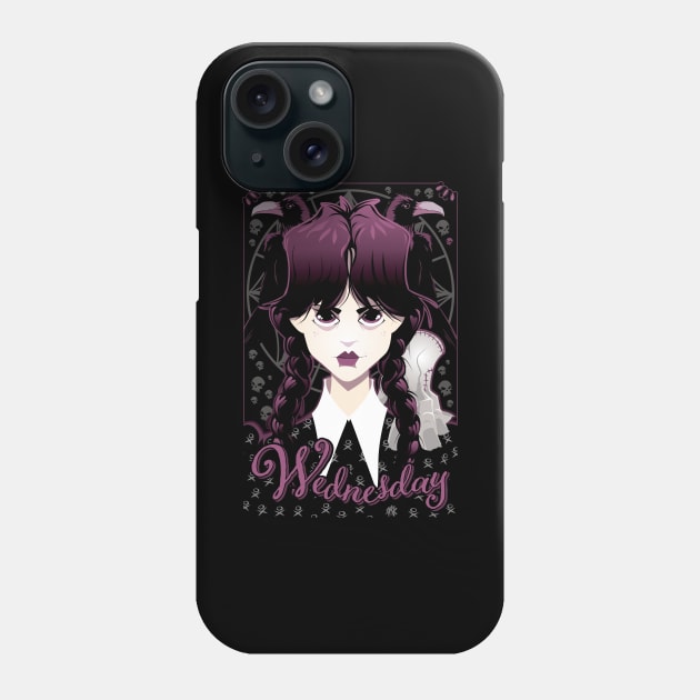 Wednesday Phone Case by CuddleswithCatsArt