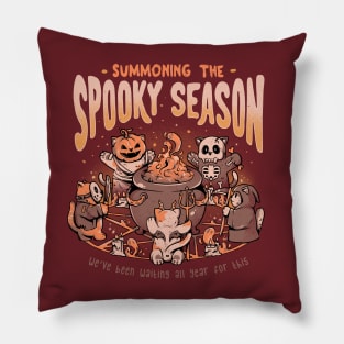 Summoning the Spooky Season - Evil Cat Halloween Gift Pillow