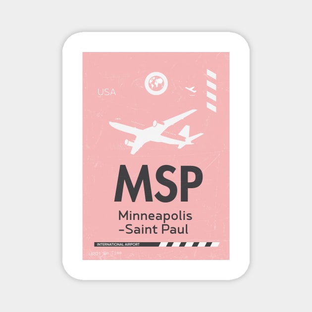 MSP Minneapolis Saint Paul airport tag 2 Magnet by Woohoo