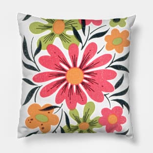 Vintage 60s Floral Pattern Design Pillow