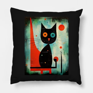 Abstract Black Cat Starry Night Pillow