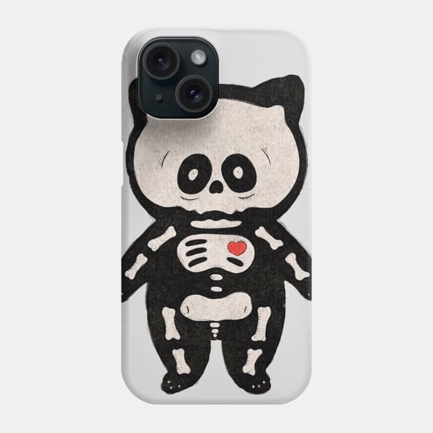 gato blanco y negro Phone Case by Vekonn