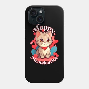 Cute cat valentine illustration Phone Case