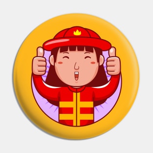 Firefighter Woman Pin