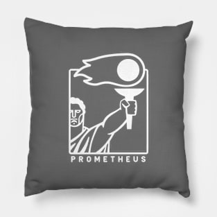 Minimalist art of Prometheus. For Geek mythology fans in white ink Pillow