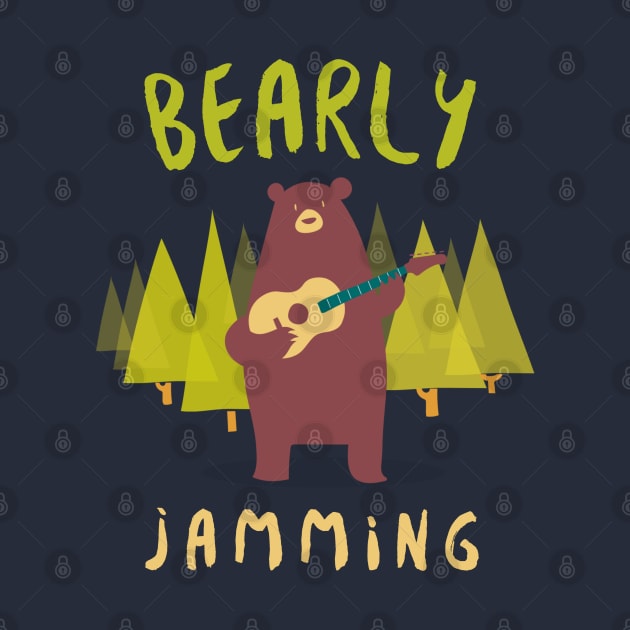 Bearly Jamming, funny guitarist pun by DeliriousSteve
