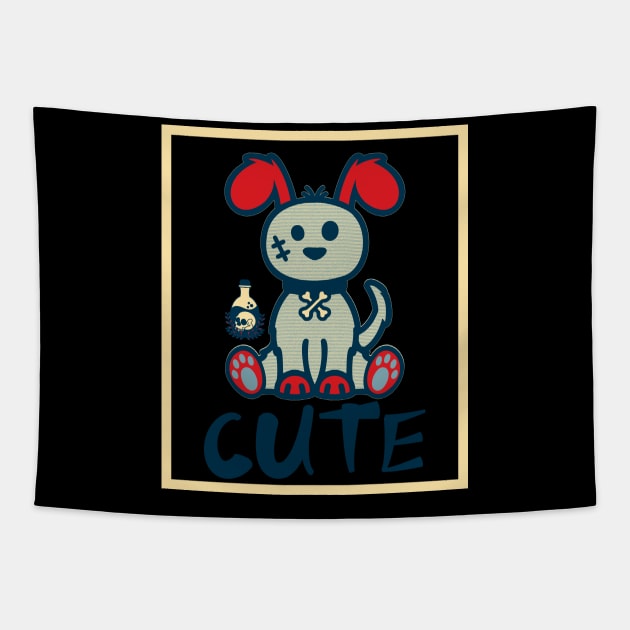 Cute But Creepy Retro Halloween Tapestry by alcoshirts