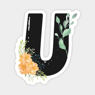 Letter U - Botanical English Alphabet, Name Initial Magnet