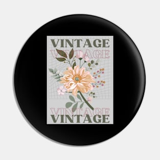 Daisies Minimalist Flora Vintage Since Positive Art Pin