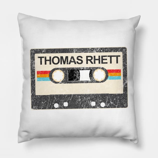 kurniamarga vintage cassette tape Thomas Rhett Pillow by kurniamarga.artisticcolorful