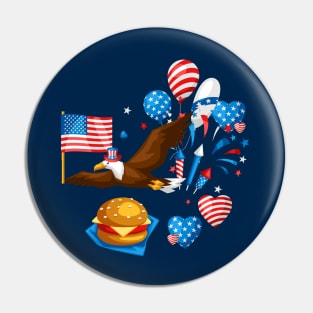 independence day bald eagle uncle sam Pin