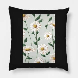 Floral Garden Botanical Print with Daisy Peach Pillow