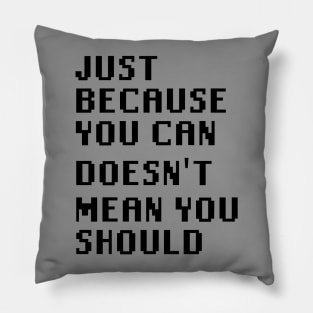 Just Because You Can Doesn't Mean You Should Pillow