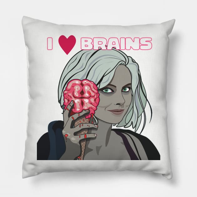 i Love Brains Pillow by BasicBeach