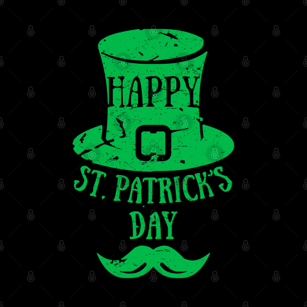 Happy St. Patrick's Day Leprechaun Mustache T-Shirt by ADKApparel