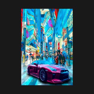 Car Tokyo Neon Synthwave T-Shirt