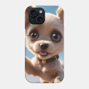 Cute Big Eyed Puppy Running With Excitement Phone Case