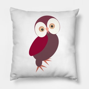 Funny pink owl with big eyes Pillow