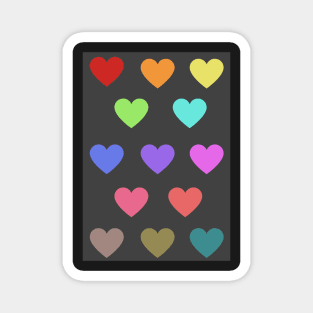 A rainbow of hearts pattern Magnet