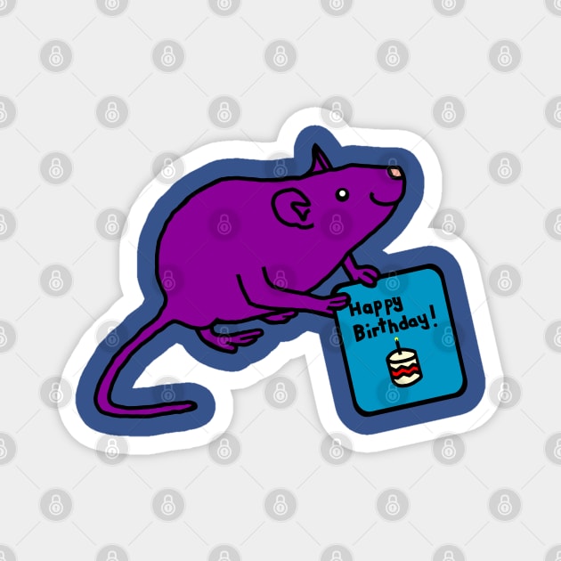 Cute Rat with Birthday Greetings Magnet by ellenhenryart