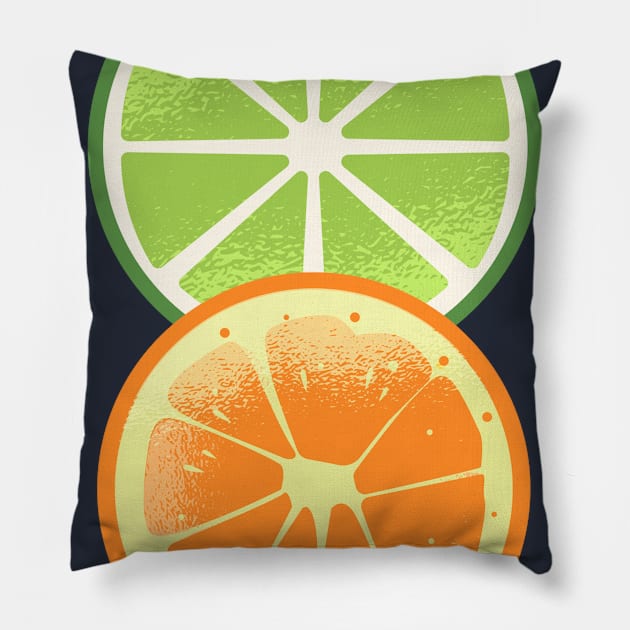 orange and lemon Pillow by Imutobi