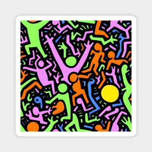 Celebrating Friendship - Graffiti  Abstract Art Magnet