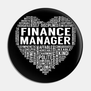 Finance Manager Heart Pin
