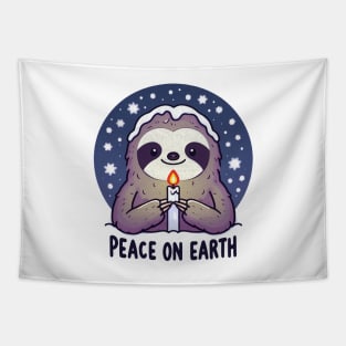 Peace On Earth Sloth Tapestry