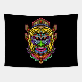 funky afro mask design Tapestry