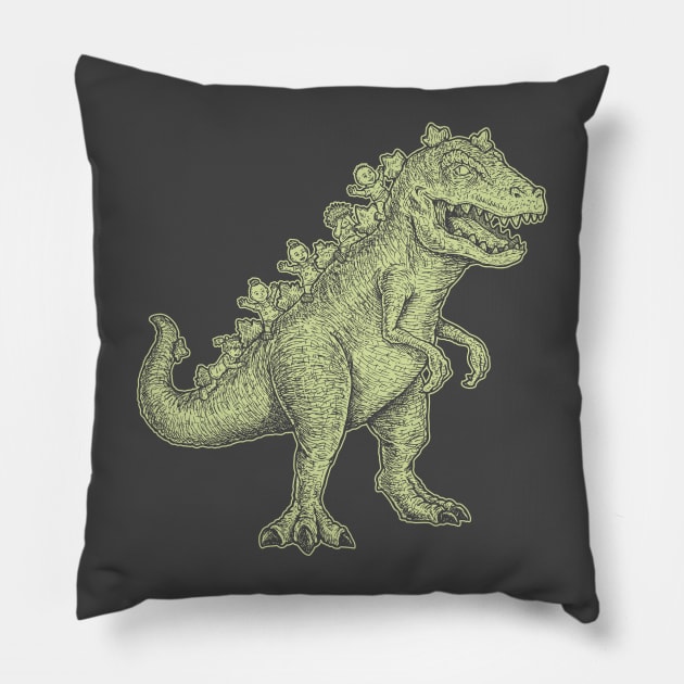 reptar one ink Pillow by Firebrander