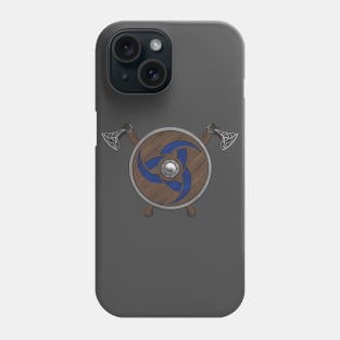 Viking Shield & Axes blue Phone Case