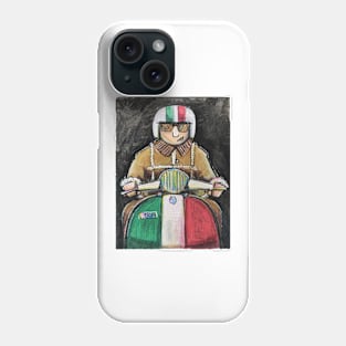 Retro Scooter, Classic Scooter, Scooterist, Scootering, Scooter Rider, Mod Art Phone Case