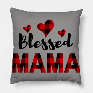 Blessed Mama in Buffalo Plaid Pillow