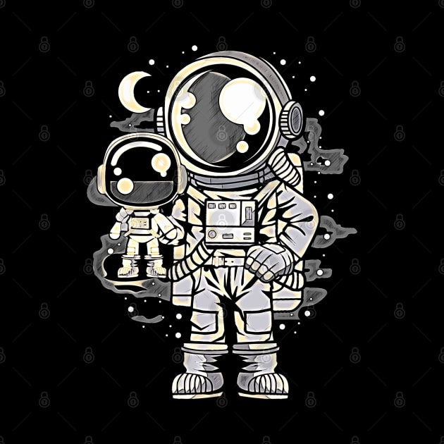 Astronaut And His Doll • Funny And Cool Sci-Fi Cartoon Drawing Design Great For Any Occasion And For Everyone by TeesHood