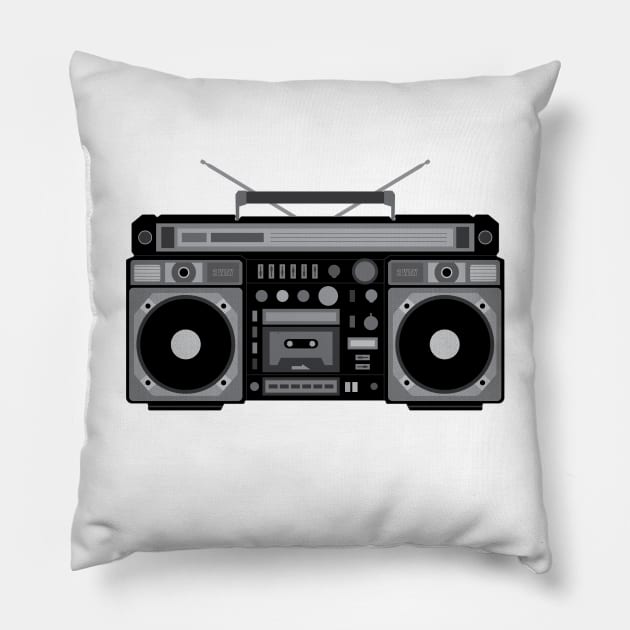 Retro Boombox Pillow by AstralAxiom3000