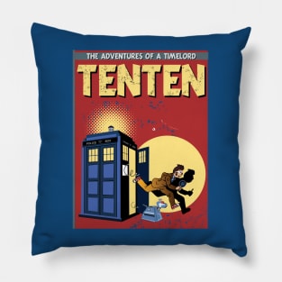 TENTEN THE ADVENTURES OF A TIMELORD VINTAGE COMIC COVER Pillow