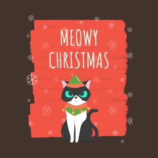Meowy Cat Christmas T-Shirt