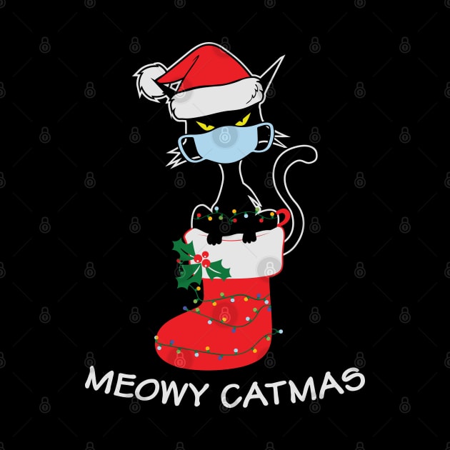 Meowy Catmas Funny Cat Lover Christmas Gift by BadDesignCo