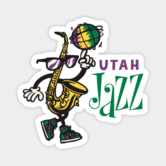 Bootleg Utah Jazz Saxophone Mascot Magnet by sombreroinc