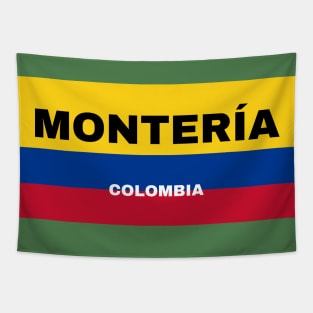 Montería City in Colombian Flag Tapestry