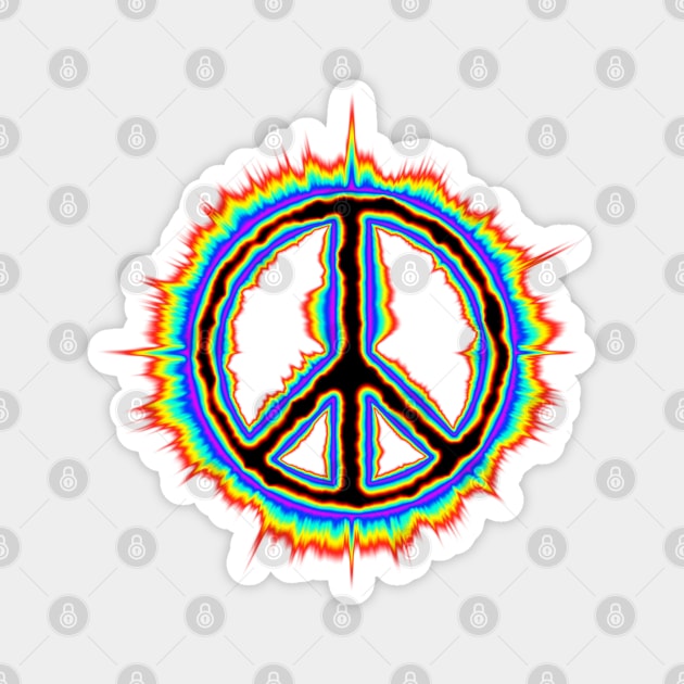 Psychedelic Peace sign Magnet by DrewskiDesignz