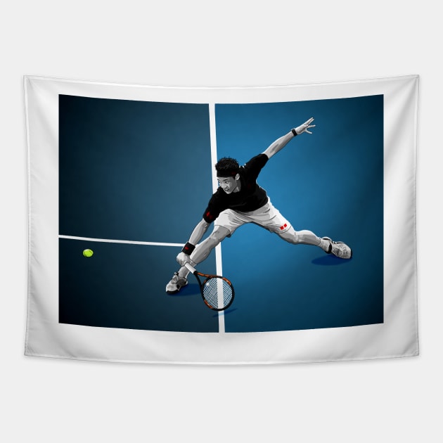 Kei Nishikori - Japan - Tennis Tapestry by barrymasterson