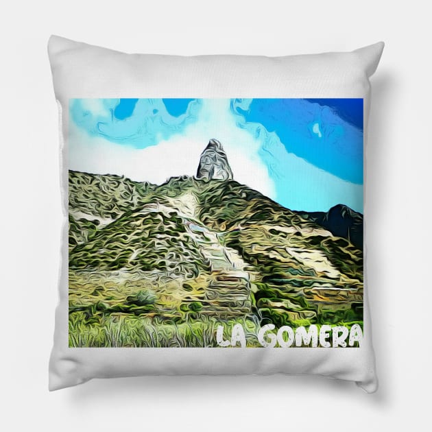 la gomera road rock islas canarias Pillow by lagomeratravel